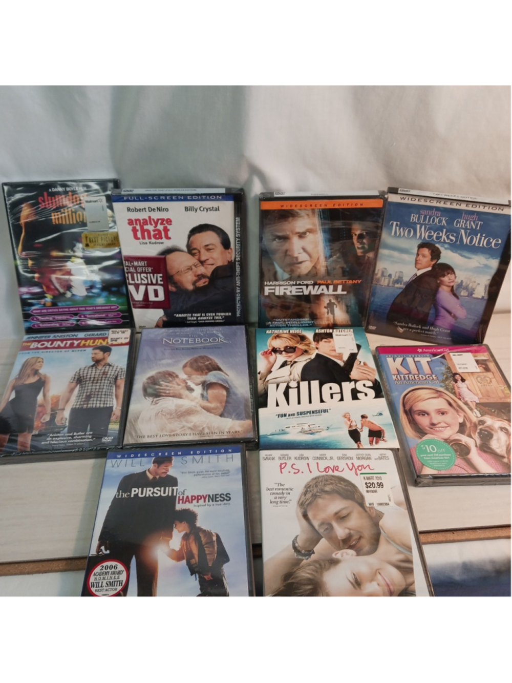 Lot Of 10 Sealed DVDs Various Titles Popular Movies Notebook Killers